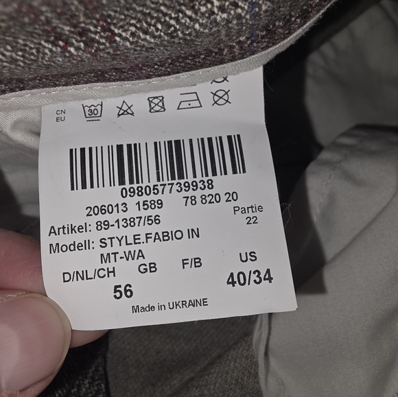 Brax Feel Good Men's Gray Brown Plaid Pants Size 40x34 I-3318 - Picture 9 of 13